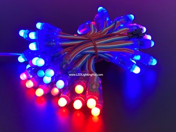 5V 12mm Diffused Digital RGB Bullet Pixels, WS2811, Strand of 50