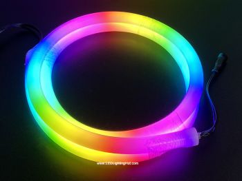 22mm Circular 360° Flexible Digital RGB LED Neon Light, 5V, 2m