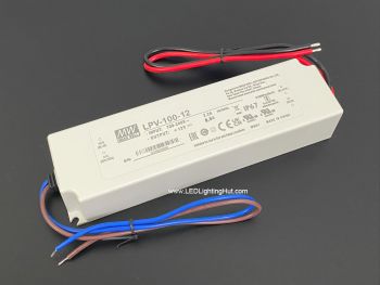 Meanwell 12V 8.5A 102W Waterproof Power Supply, LPV-100-12, IP67